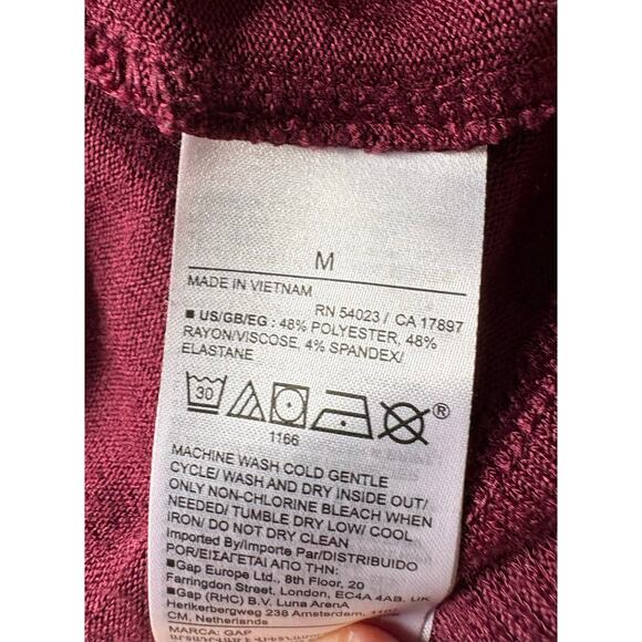 Gap maroon red wine puffed sleeves pullover long sleeve sweater women's size Med - Picture 7 of 10